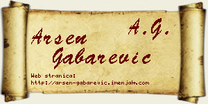 Arsen Gabarević vizit kartica